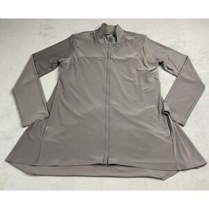 Sympli Jacket Womens 12 Gray Jersey Knit Full Zip Lined Travel Lagenlook Stretch